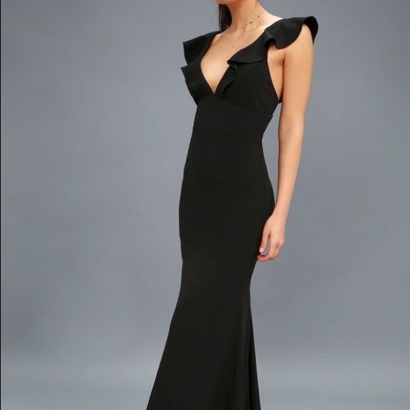 Lulus Perfect Opportunity Black Maxi Dress with Ruffle Straps Size Medium - Picture 10 of 10